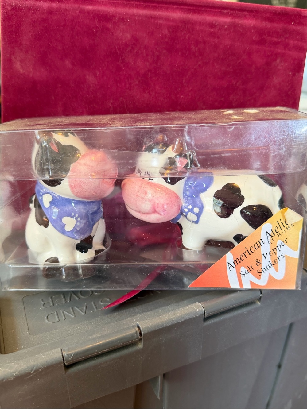 American Atelier Cow Salt & Pepper Shakers - White, Black, Pink & Purple